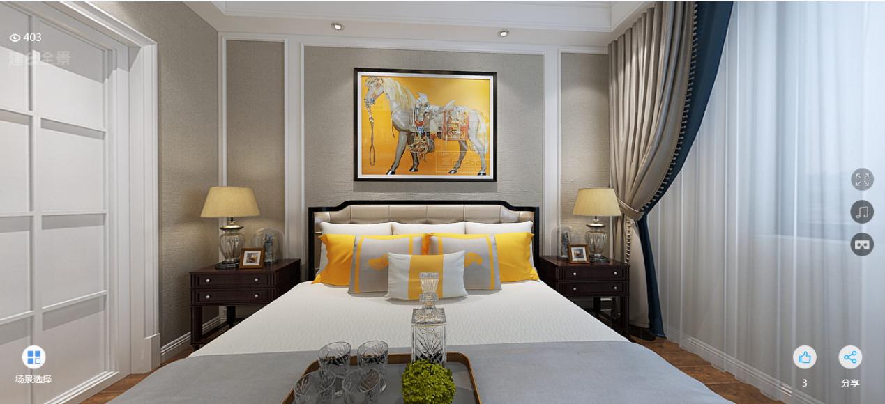 龍湖九里晴川-現(xiàn)代簡約-臥室設計效果圖